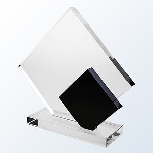 Black Double Diamond Optic Crystal Award