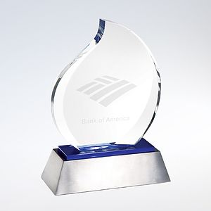 Blue Eternal Flame Optic Crystal Award