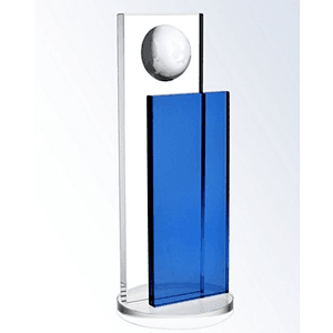 Blue Endeavor Globe Optic Crystal Award - Small
