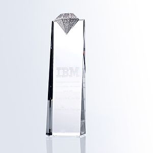 Luxury Diamond Optic Crystal Award - Large