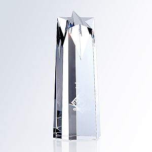 Star Obelisk Optic Crystal Award - Large