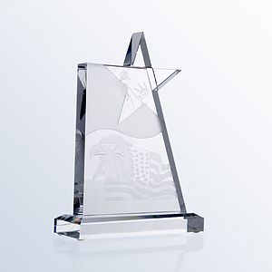 Waving Star Optic Crystal Award