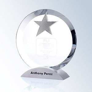 Metal Star Circle Optic Crystal Award