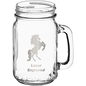 Acopa 16 oz Drinking Jar / Mason Jar with Handle