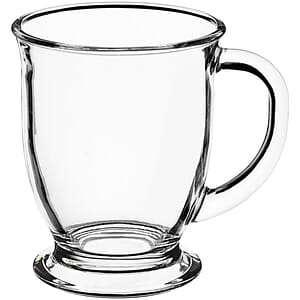 Acopa 16 oz Clear Glass Cafe Mug - Dishwasher Resistant