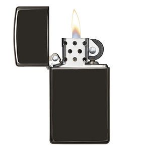 Genuine Slim Zippo windproof lighter - High Polish Black