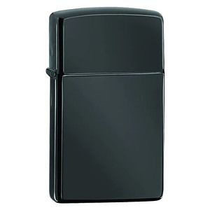 Genuine Slim Zippo windproof lighter - High Polish Black