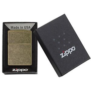 Genuine Zippo windproof lighter - Antique Brass