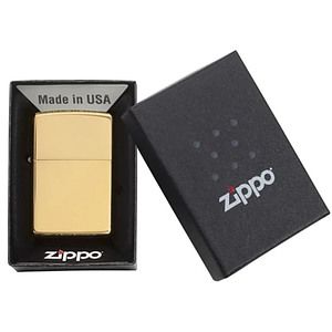Genuine Zippo windproof lighter - Brushed Brass