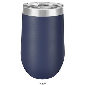16 Oz. Polar Camel Stemless Wine Glass w/Lid Stainless Steel