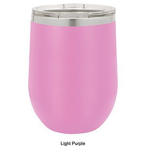 12 Oz. Polar Camel Stemless Wine Glass w/Lid Stainless Steel
