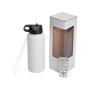 32 oz Unbranded Stainless Steel Bottle w/ Color Matched Window Display Gift Box