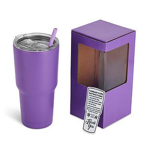 30 Oz. Unbranded Stainless Steel Tumbler w/ Color Matched Window Display Gift Box