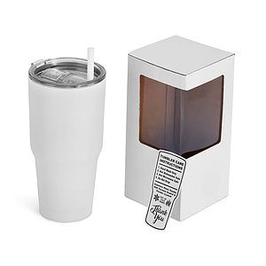 30 Oz. Unbranded Stainless Steel Tumbler w/ Color Matched Window Display Gift Box