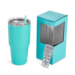 30 Oz. Unbranded Stainless Steel Tumbler w/ Color Matched Window Display Gift Box