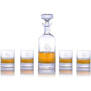 Wellington Double Old Fashioned Decanter Gift Set Lead-Free Crystal