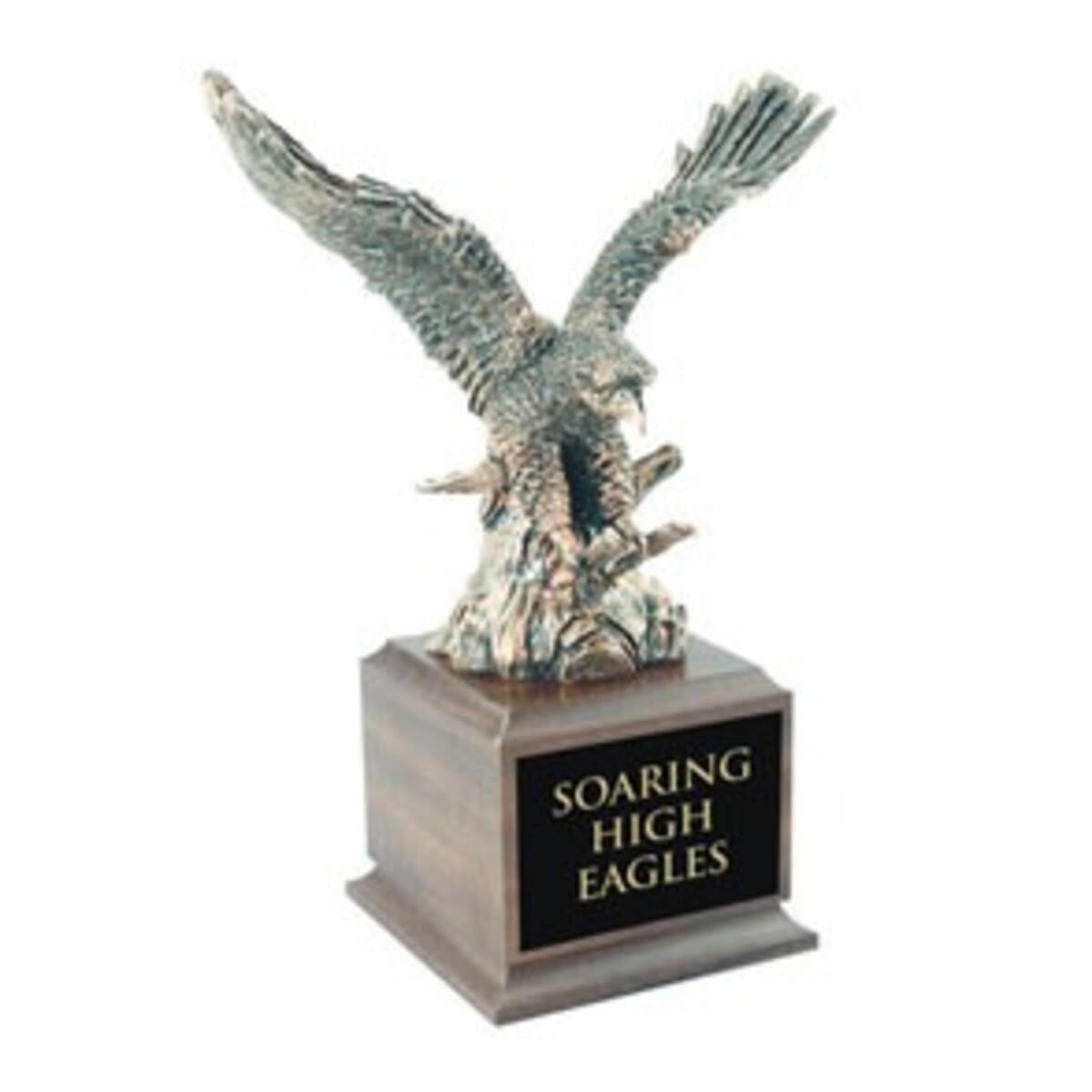 Bronze Eagle Award w/Cherry Finish Square Wood Base