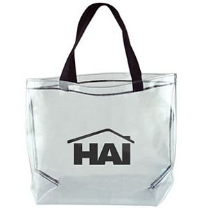 Clear Vinyl Stadium Tote Bag w/Gusset (11.5"x11.75"x5.5")