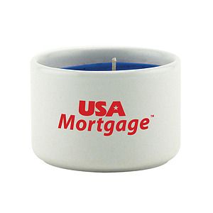 2oz White Ceramic Candle