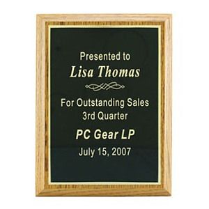 Classic Oak Finish Plaque (6"x8")