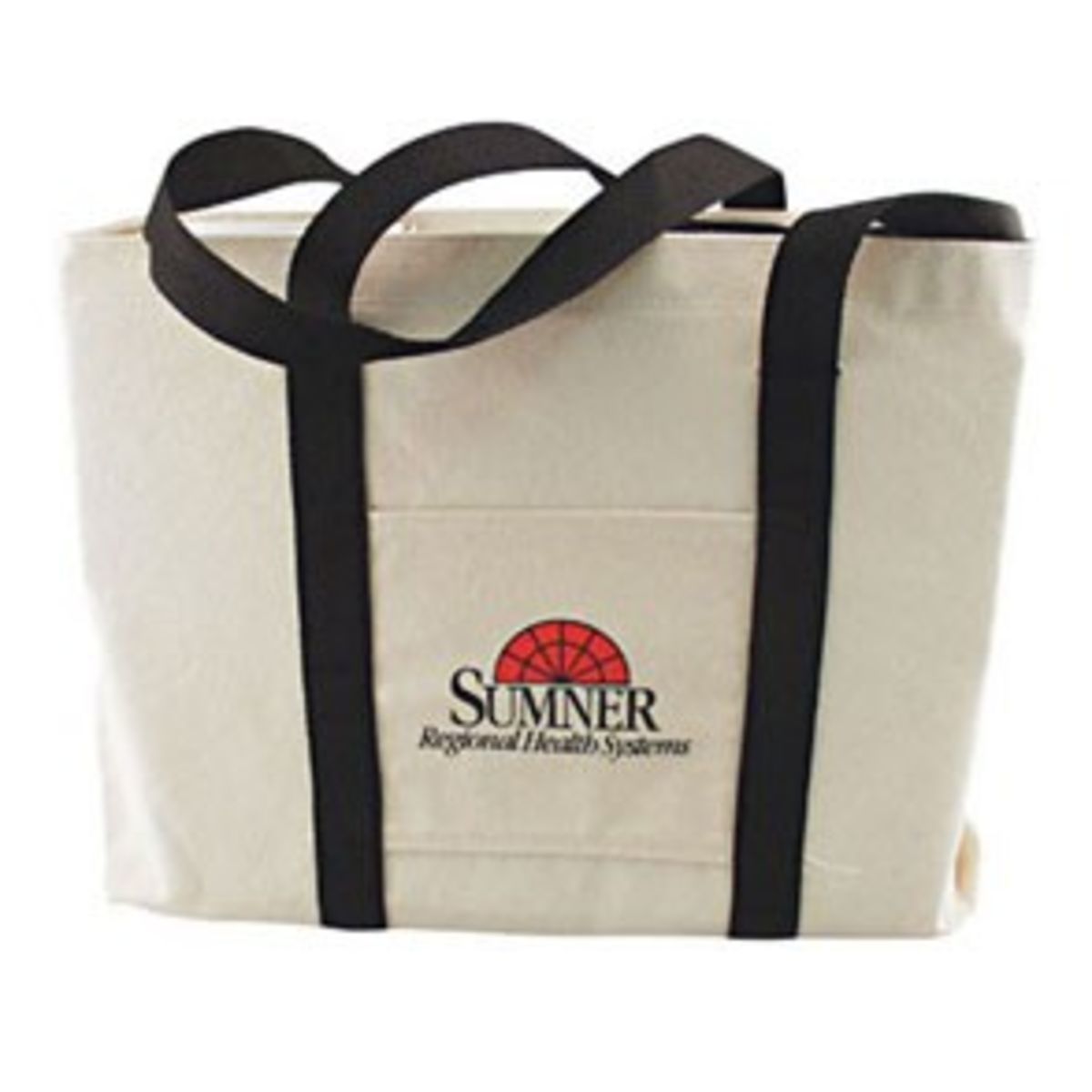 Natural Canvas Tote Bag w/Gusset & Small Pocket (14"x11"x3")