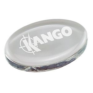 Clear Glass Paperweight - Engraved