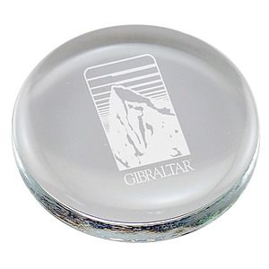 Clear Glass Paperweight - Engraved