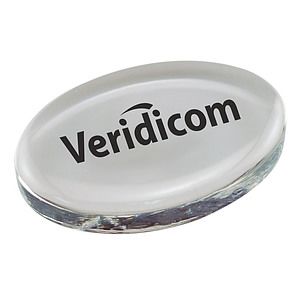 Clear Glass Paperweight - Screen Printed