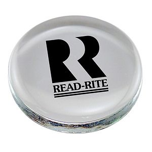 Clear Glass Paperweight - Screen Printed