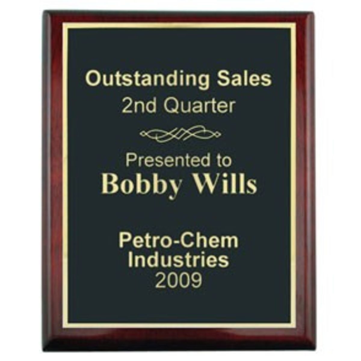 Rosewood Piano Finish Plaque (8"x10")
