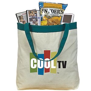 12 oz Cotton Canvas Tote Bag: 17.5" W x 16" H