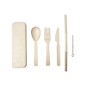 Artesia Wheat Fibre Utensil Set In A Case