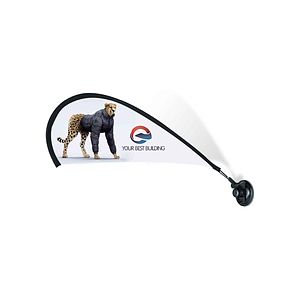 12"x24" Teardrop Mini Flag-Suction Cup-2 Side Imprint