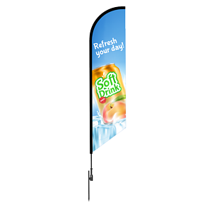 15ft Angled Feather Flag Fabric Only-1 Side Imprint