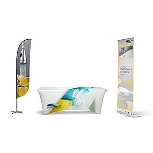 Retractable Banner w/12' Feather Flag & 6' Table Cover