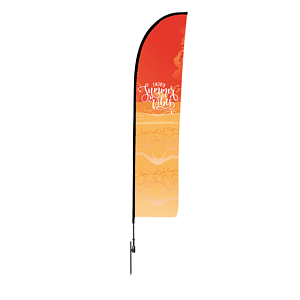 6ft Concave Shape Feather Flag Kit - 2 Side Imprint - FABRIC ONLY