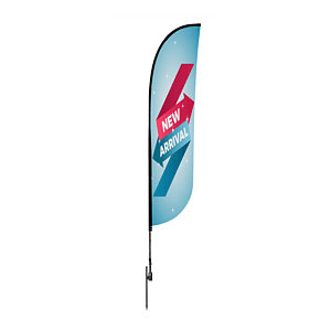 6ft Convex Shape Feather Flag Kit - 2 Side Imprint - FABRIC ONLY