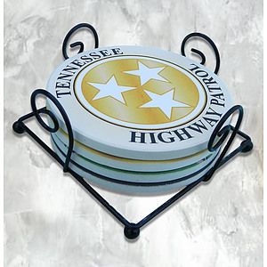 Metal Wire Coaster Holder Set - Any 4 Custom Printed Coasters