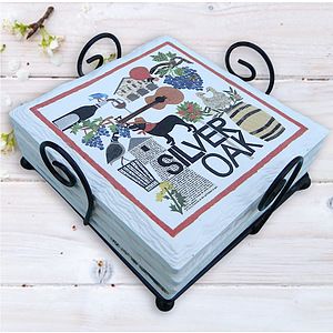 Metal Wire Coaster Holder Set - Any 4 Custom Printed Coasters