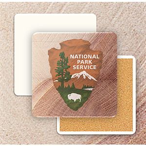 Faux Travertine Printed Square Coaster