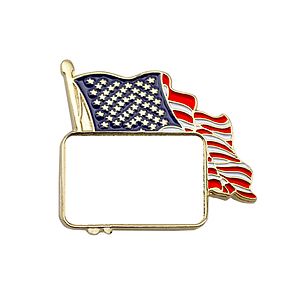 U.S.A. Flag Lapel Pins with Custom Logo