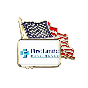 U.S.A. Flag Lapel Pins with Custom Logo