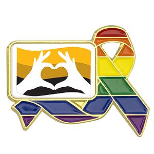 Rainbow Ribbon Lapel Pins w/ Custom Logo