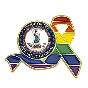 Rainbow Ribbon Lapel Pins w/ Custom Logo