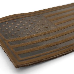 American Flag Leather Patch - Made in USA