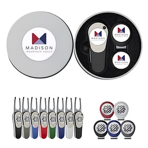 Pitchfix Icon Golf Divot Tool Deluxe Gift Set w/ Hat Clip