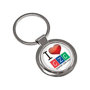 Round Metal Key Tag Full Color Imprint