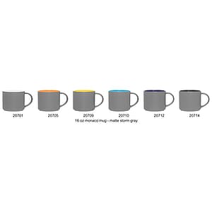 16 oz monaco mug - matte storm gray