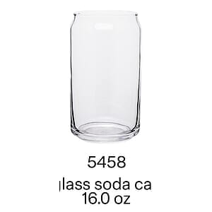 16 oz plain glass soda can