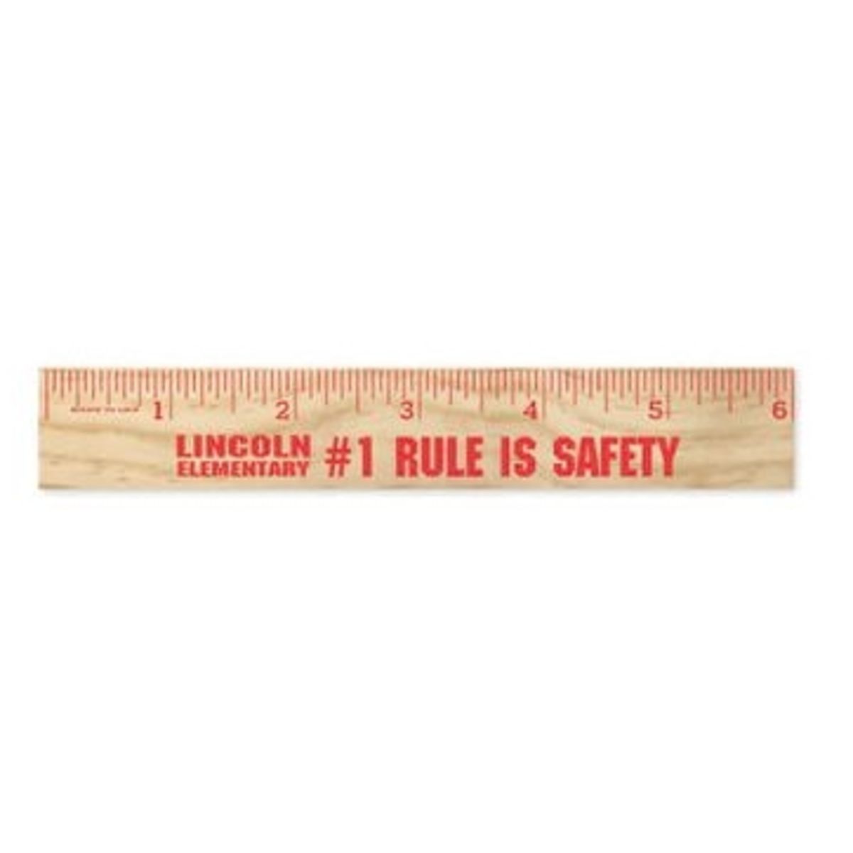 6" Natural Wood Ruler 1 side